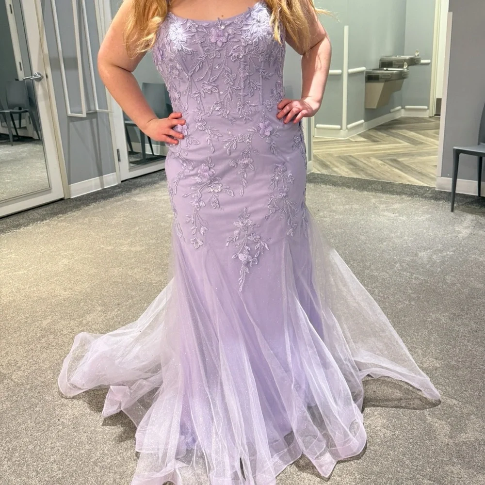David's Bridal Lavender Prom Dress - Picture 2 of 3